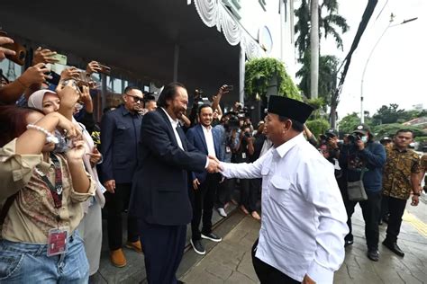 Berkunjung Ke Nasdem Prabowo Terima Ucapan Selamat Sebagai Presiden