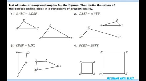 Congruent Angles Math 8 Worksheets