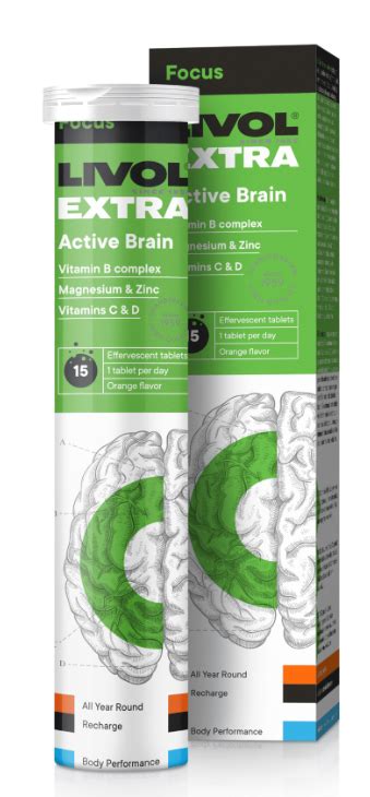 LIVOL EXTRA šnypščiosios tabletės ACTIVE BRAIN N15 Pinkpharma lt