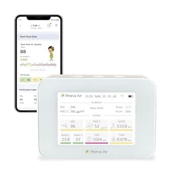 Prana Air CAIR Indoor Air Quality Monitor Measuring AQI PM2 5 PM10