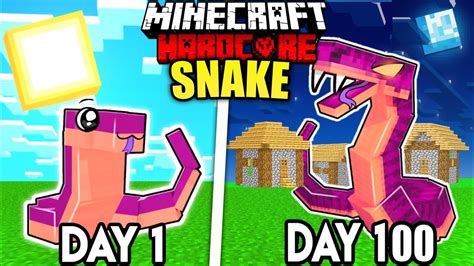 I Survived 100 Days As SNAKE In Minecraft Hardcore Hindi Minecraft