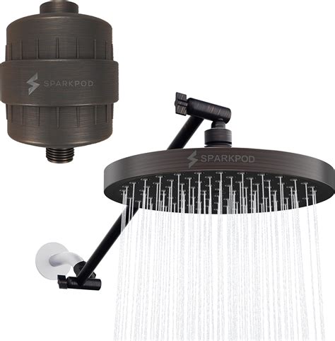 SparkPod 8" Round Rain Shower Head with Filter Capsule for Cleaner