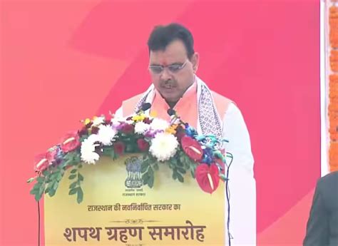 Bhajan Lal Sharma Takes Oath As Rajasthan Cm Divya Kumari Prem Chand