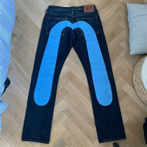 Blue Evisu Jeans Really Cool Size 30 X 34 Depop