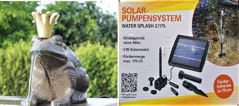 Powershop Wasserspeier Froschk Nig Gu Cm Mit Solarpumpe Amazon