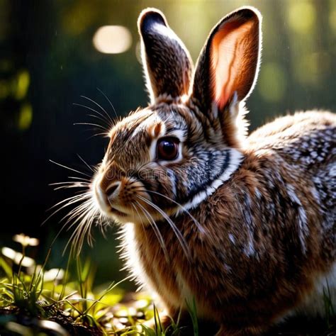 Rabbit Wild Animal Living In Nature Part Of Ecosystem Stock