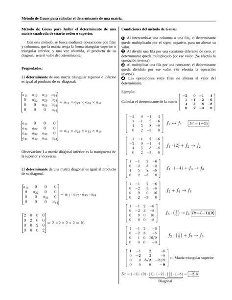 Método De Gauss Para Determinantes