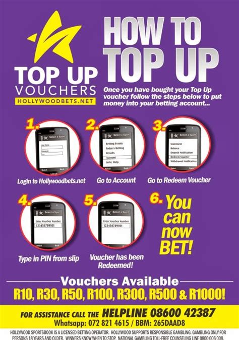 Hollywoodbets Top Up Vouchers How To Buy And Use Them Online Best