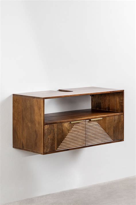 Mueble De Ba O Suspendido En Madera De Mango Baty Sklum