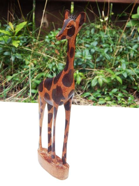 New To Theblackertheberry On Etsy Wood Giraffe Sculpture Vintage