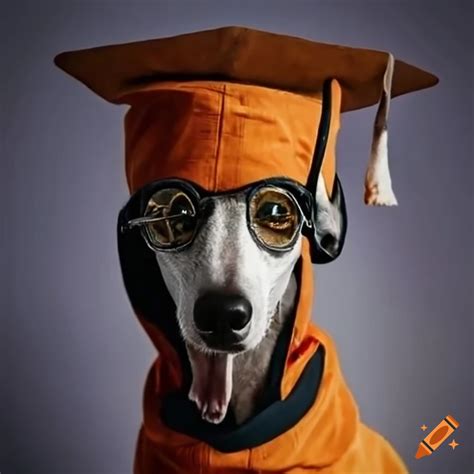 Greyhound Dressed As A Professor At A Race Track On Craiyon