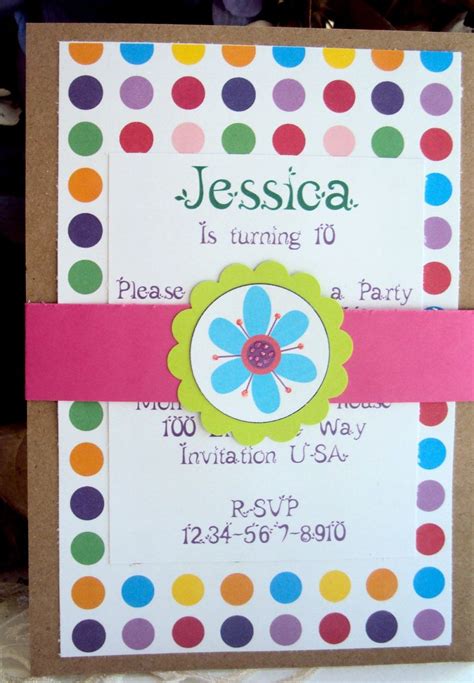 Flower Invitation , Rainbow Birthday Invitation, Childrens Birthday Invitation. $30.00, via ...