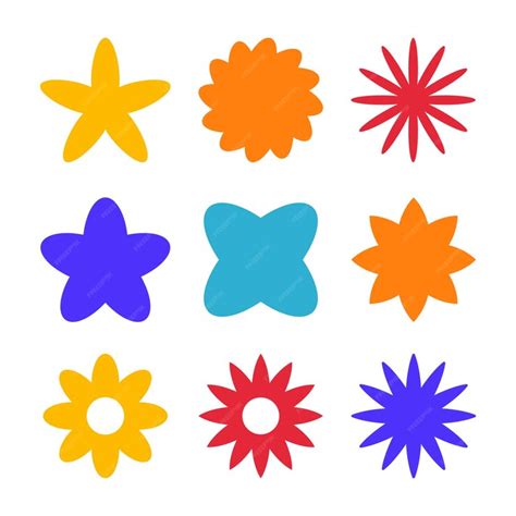 premium vector simple flower shapes set