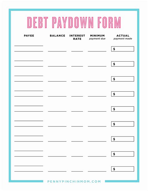 Debt Payoff Worksheet Excel Free