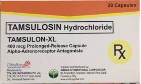tamsulon xl tamsulosin hydrochloride mcg prolonged release capsule