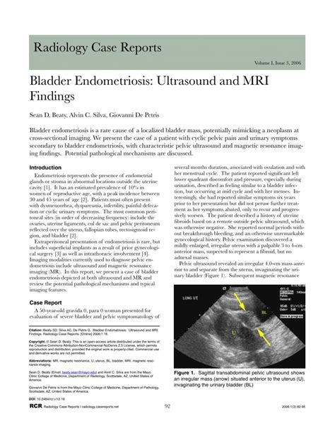 (PDF) Bladder Endometriosis: Ultrasound and MRI Findings