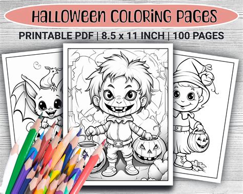 Halloween Printable Coloring Book Pages for Children and Adults