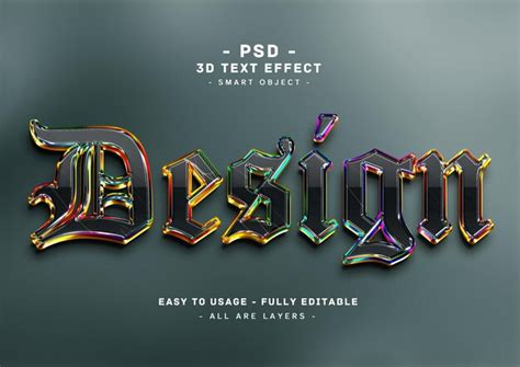 Efeito De Estilo De Texto De Cores Pretas D De Design Psd Premium