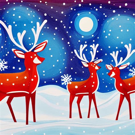 Santas Reindeer In A Winter Wonderland · Creative Fabrica