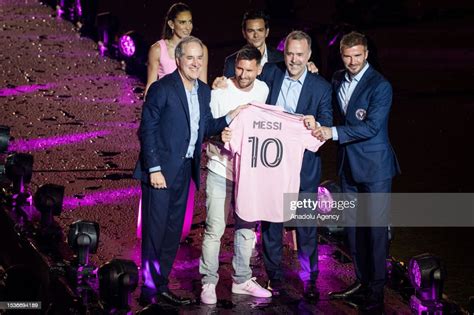 Argentine Superstar Lionel Messi Poses For A Photo With Jorge Mas