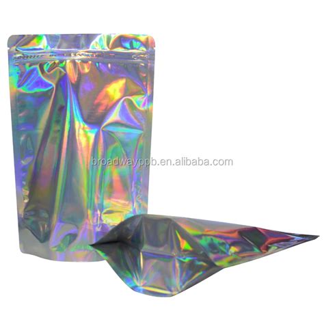 Mylar Foil Holographic Effect Bag One Side Clear Aluminum Foil Laser