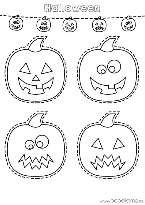 Dibujos de calabazas de Halloween para recortar | Papelisimo