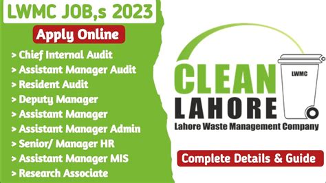 Lwmc Jobs Apply Online Lahore Waste Management Company Youtube