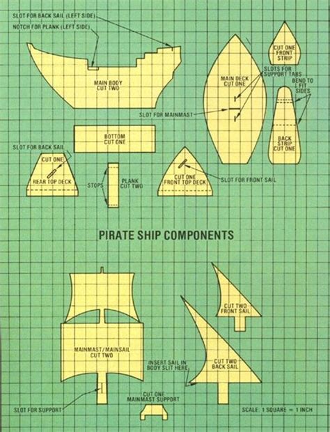 Printable Cardboard Pirate Ship Template