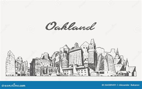 Oakland Skyline Silhouette. Cartoon Vector | CartoonDealer.com #277694681