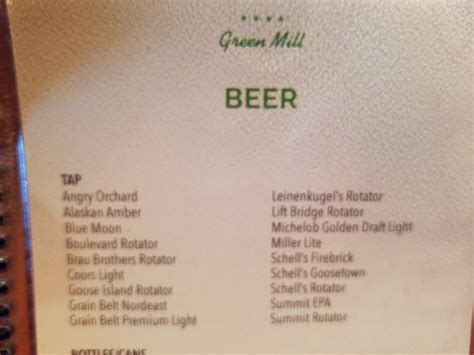 Menu at Green Mill Restaurant & Bar, New Ulm, S Broadway St