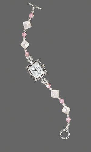 Watch With Swarovski® Crystal Beads And Cultured Freshwater Pearl Beads