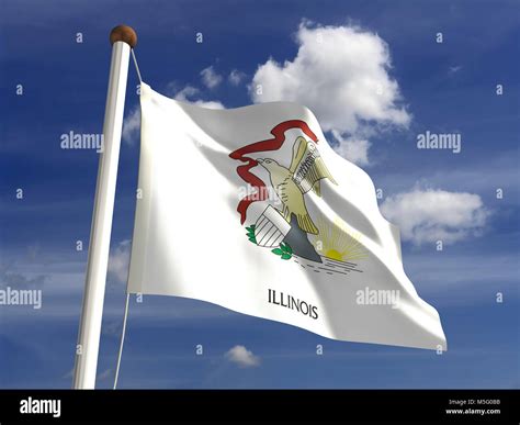 Illinois Flag With Clipping Path Stock Photo Alamy