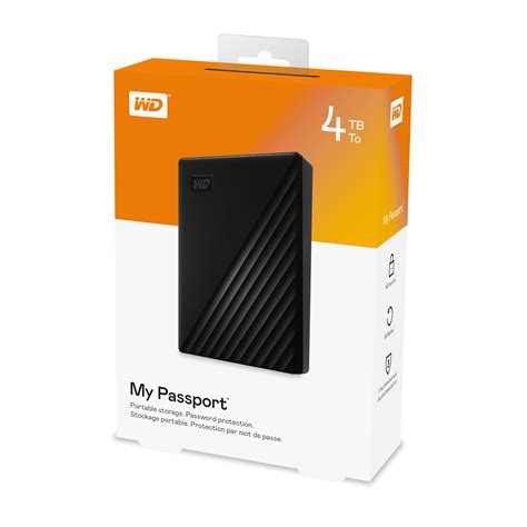 Wd 4tb My Passport Portable External Hard Drive Black Wdbpkj0040bbk Wesn