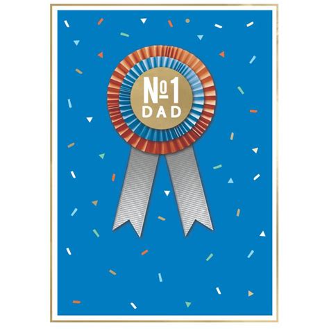 No1 Dad Rosette Embellished Fathers Day Card Cards