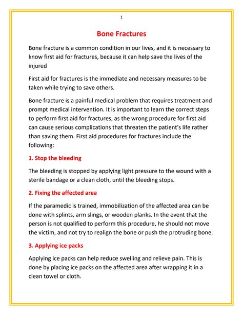 SOLUTION: First aid for fractures - Studypool