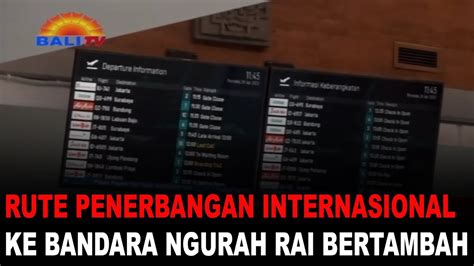 Rute Penerbangan Internasional Ke Bandara Ngurah Rai Bertambah Youtube