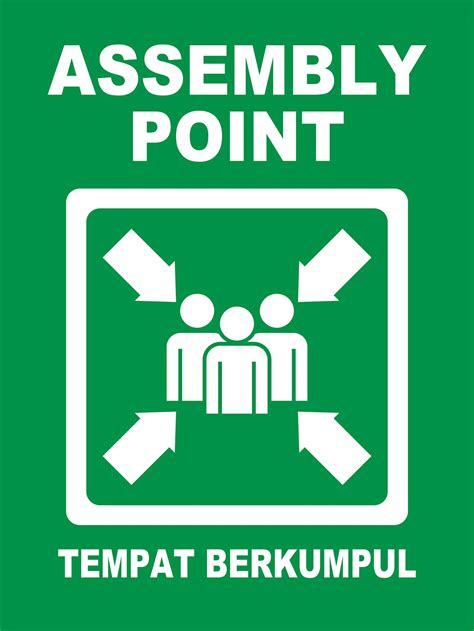 Assembly Point Tempat Berkumpul Sign 400mm X 300mm X 1 0mm Rigid Pvc Sign Lazada