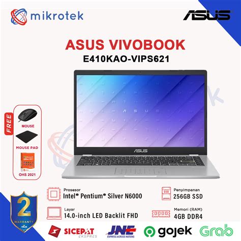 ASUS E410KAO VIPS621 PENTIUM SILVER N6000 4GB 256 SSD 14 W11 OHS