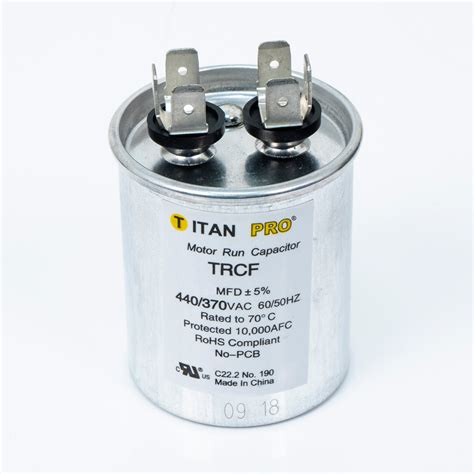 Titan Pro Run Capacitor Mfd Volt Round Packard Online