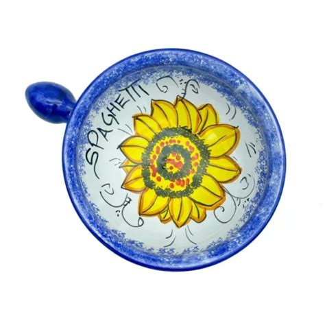 Bassano C Ramique Spaghetti Bol Cm Bleu Tournesols Italienne