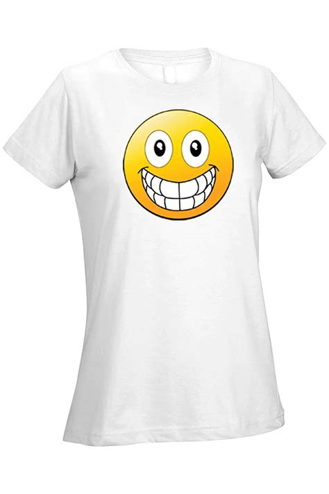 Womens Ladies T Shirt Big Smiling Face Womens T Shirt Cheap On Sale