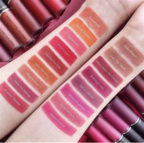 Mac Powder Kiss Collection Mac Lipstick Swatches Liquid Lipstick