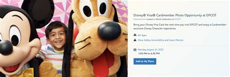 Wdw Epcot Disney Visa Character Meet And Greet Exclusive Space