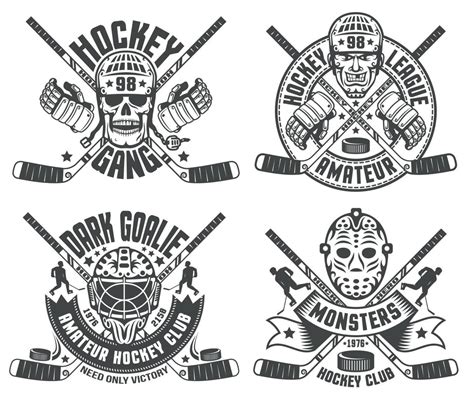 Hockey logos goalie masks 3260860 Vector Art at Vecteezy