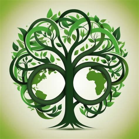 Premium Vector Green Tree With Leaves Vector Illustration