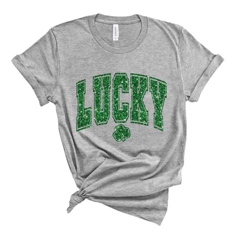 Dtf Transfer Faux Glitter Lucky Shamrock 9069 Dboldtees And Dtf Transfers