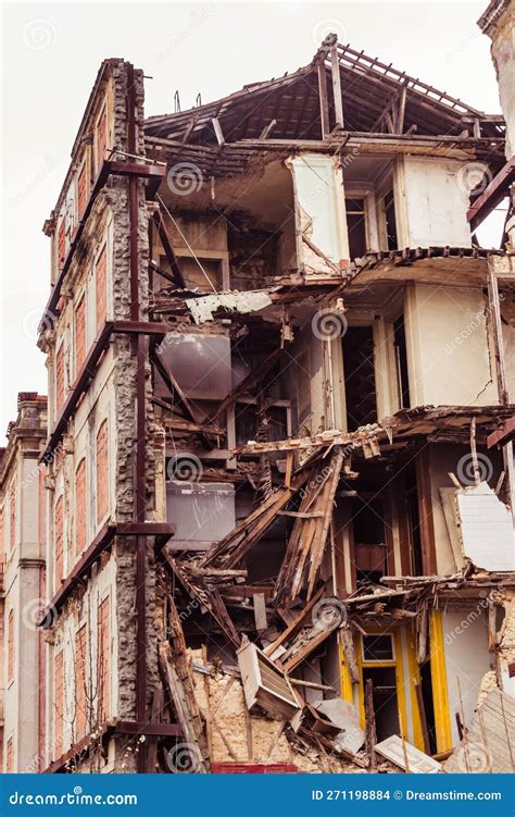 Structure And Foundations Of A Building Under Construction With Two