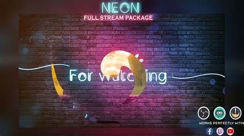 Neon Animated Stream Overlay Package Retro Screens Facecam - Etsy