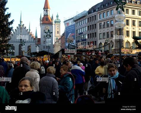 Christmas Market Marienplatz Munich Munchen Bayern Bavaria Germany ...