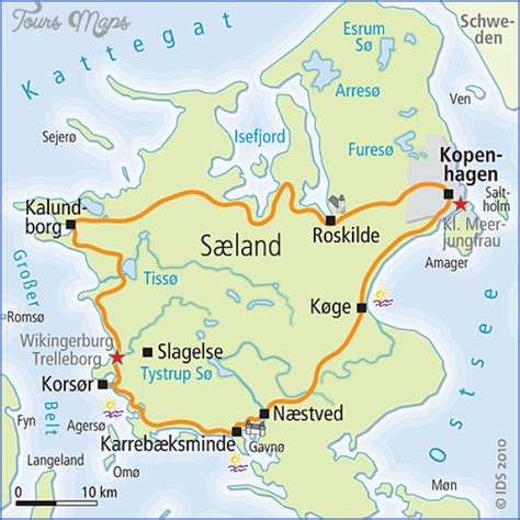 Zealand Denmark Map - ToursMaps.com